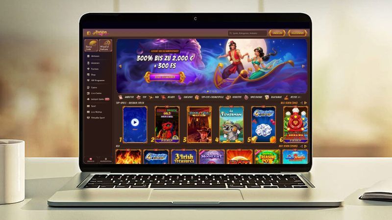 Alawin Casino auf einem Computerbildschirm