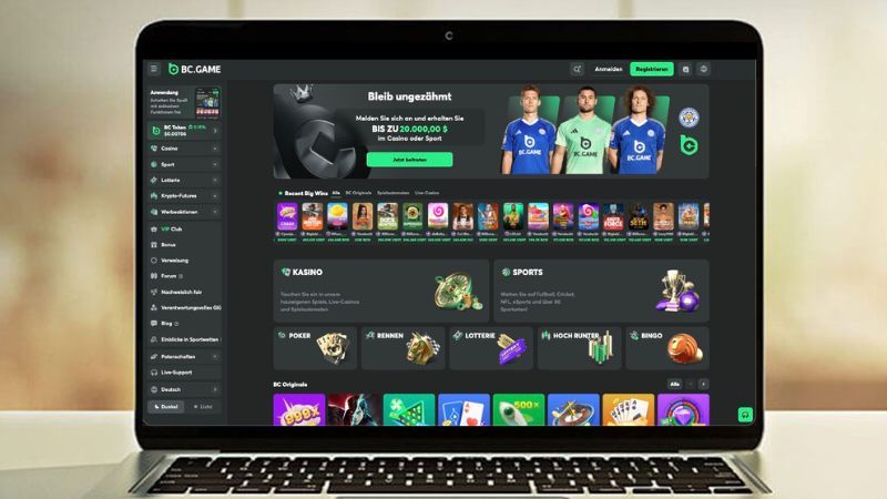 BC.Game auf einem Computerbildschirm