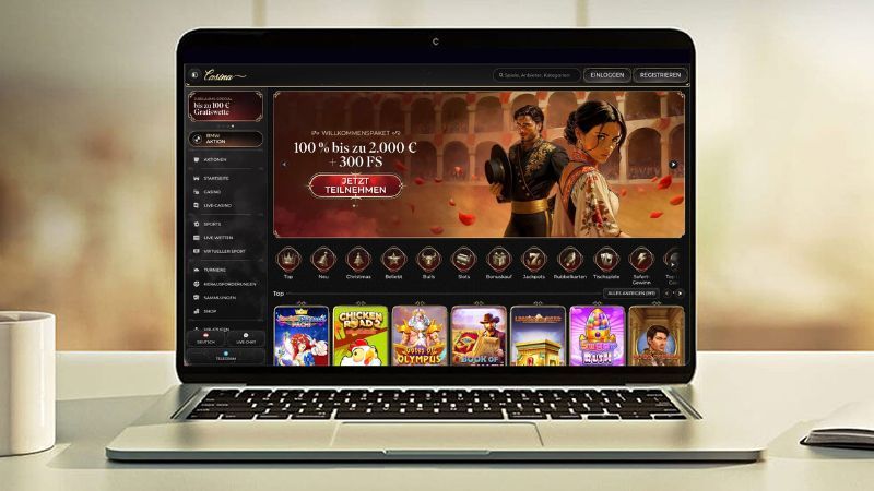 Casina Casino auf einem Computerbildschirm