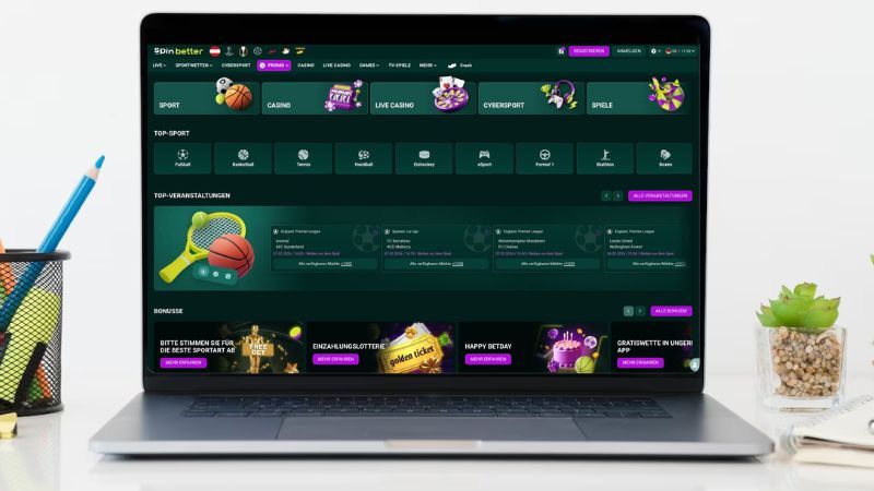 Spinbetter Casino auf einem Computerbildschirm