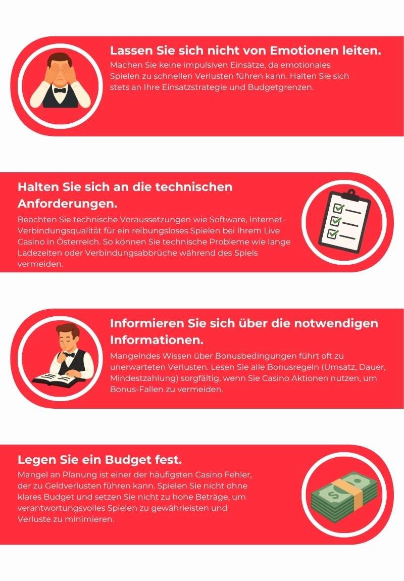 Häufige Fehler im Live Casino und wie Sie diese vermeiden