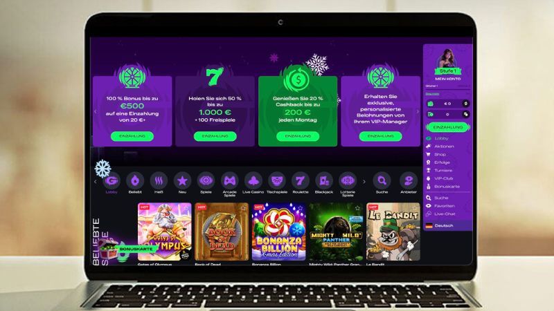 GlitchSpin Casino Startseite