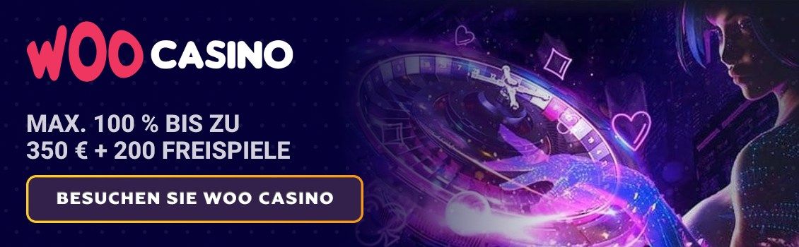 Holen Sie sich das Woo Casino Willkommenspaket von max. 100% bis zu 2.100 € und 200 Freispielen auf vier Einzahlungen. Drehen Sie die Walzen bei den Slots Wolf Gold und Avalon: The Lost Kingdom!