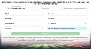 22Bet Casino Persönliche Daten eingeben