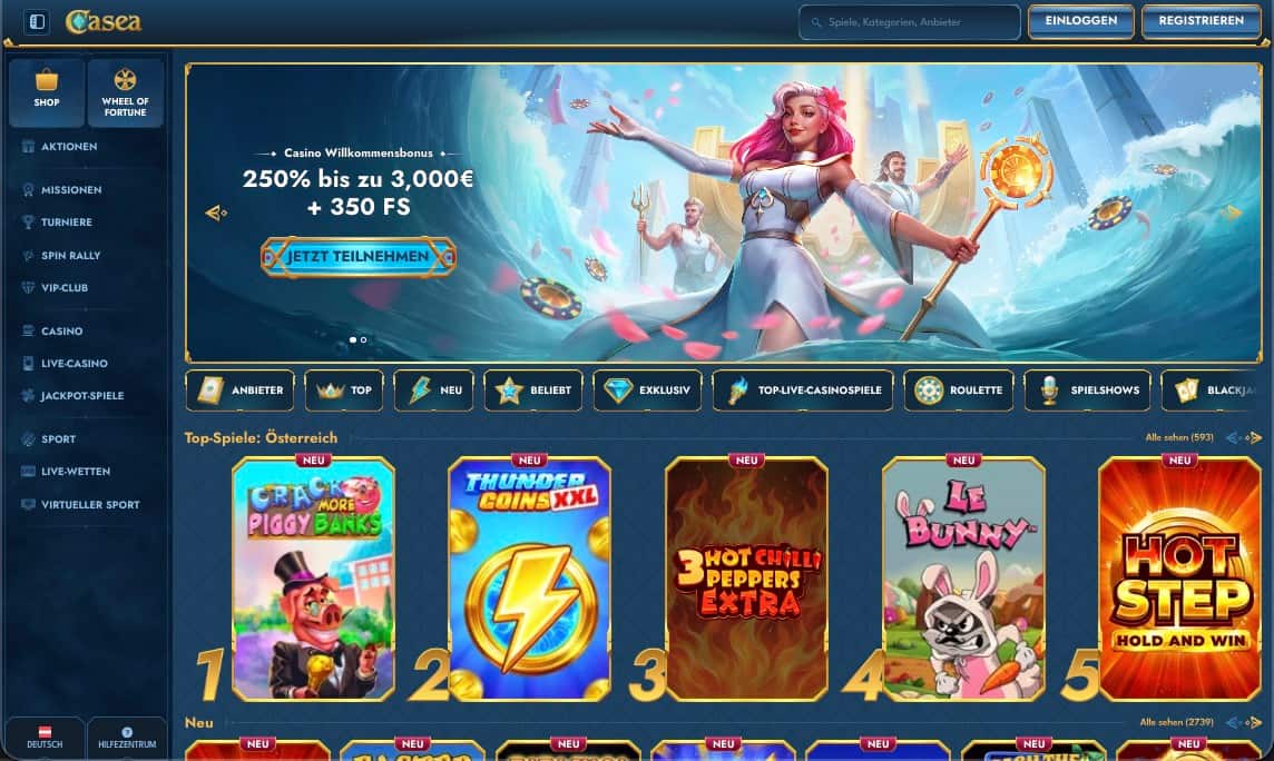 Casea Casino Hauptseite