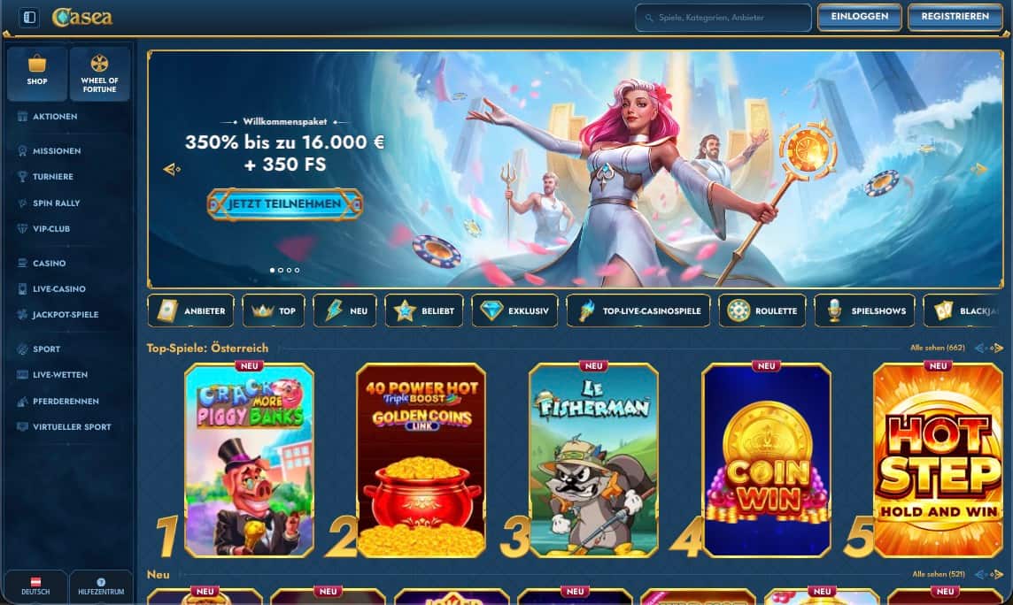 Casea Casino Hauptseite