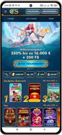 Das Casea Casino auf Mobilgeräten