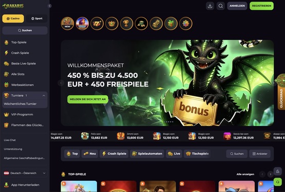 Drakaris Casino Hauptseite