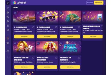 LalaBet casino – aktionen
