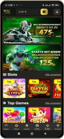 Das RX Casino auf Mobilgeräten