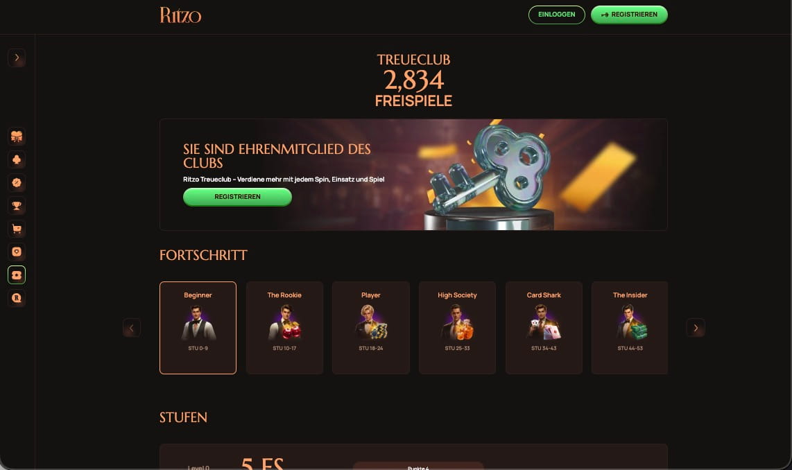 Ritzo Casino vip Seite