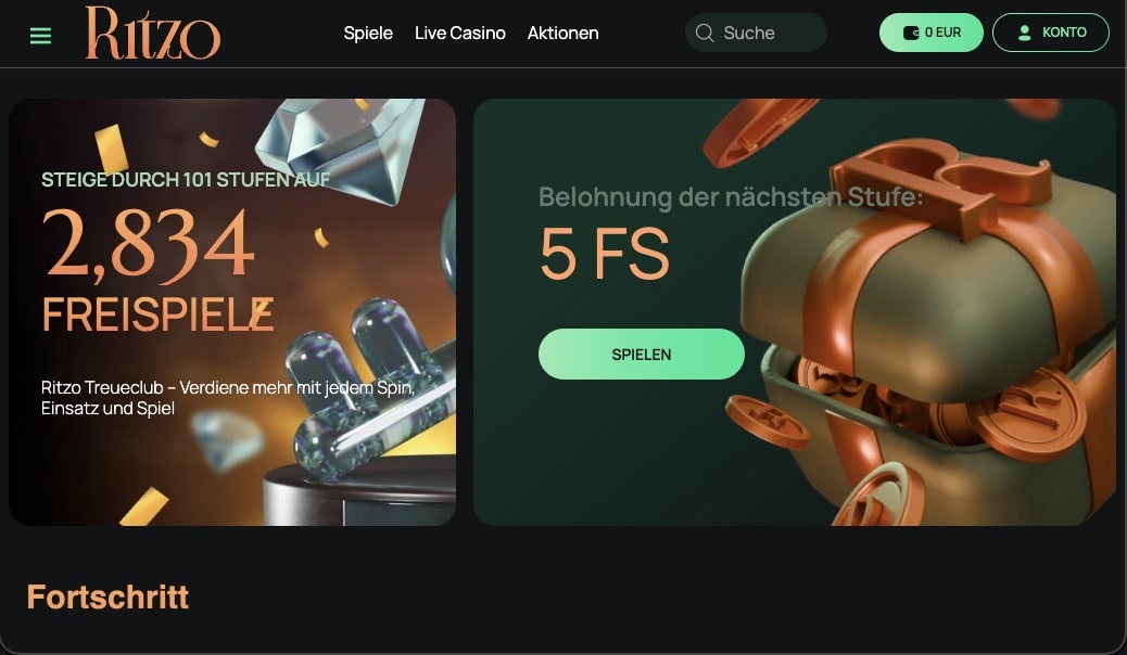 Ritzo Casino vip Seite