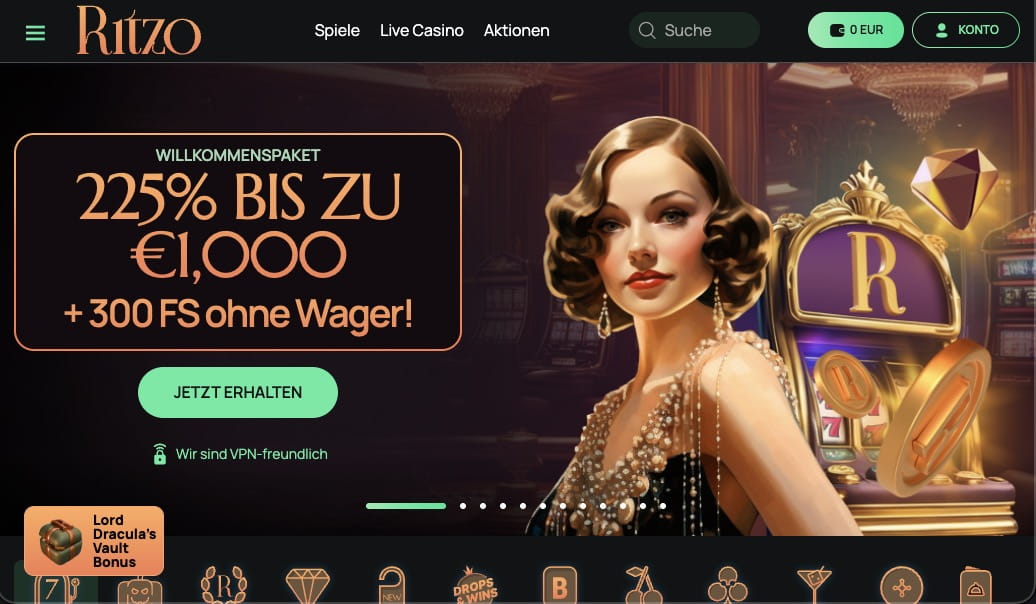 Ritzo Casino Hauptseite