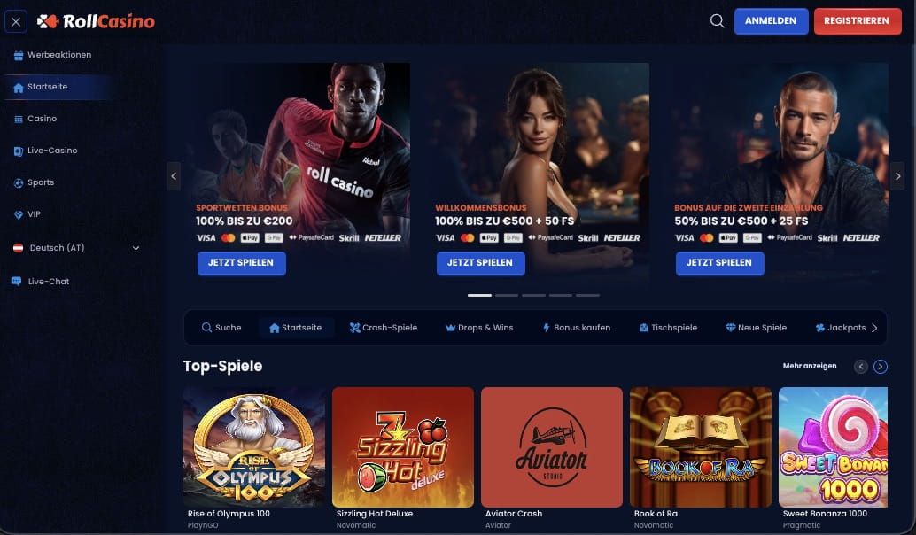 Rollcasino Hauptseite