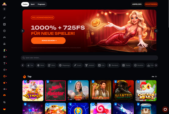 Wynora.win Casino Hauptseite