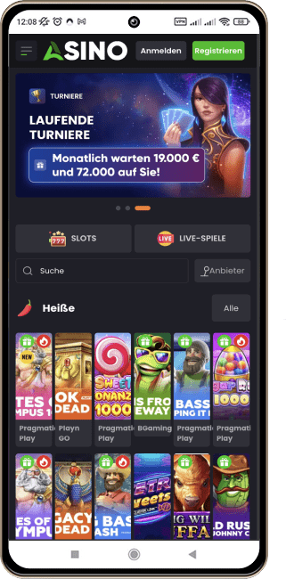 Asino Casino auf dem Handy