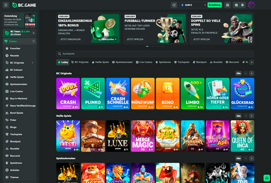 BC.game Casino Hauptseite