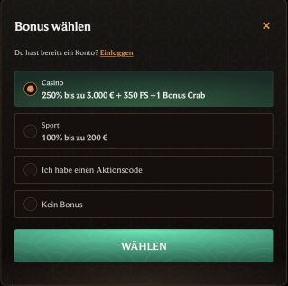 CrownPlay Casino Wählen Sie Ihren Bonus