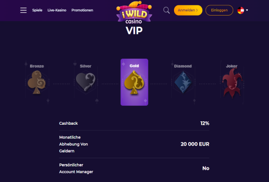 iWild Casino VIP-Programm