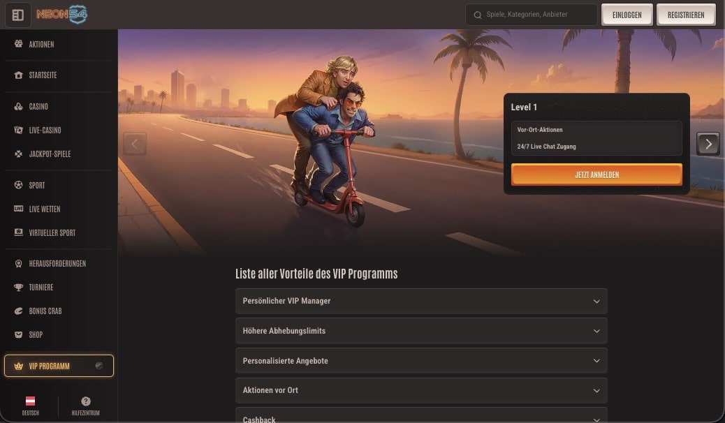 Neon54 Kasino VIP-Programm