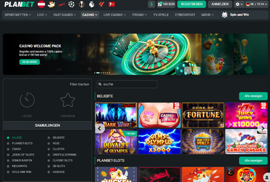 Planbet Casino Hauptseite