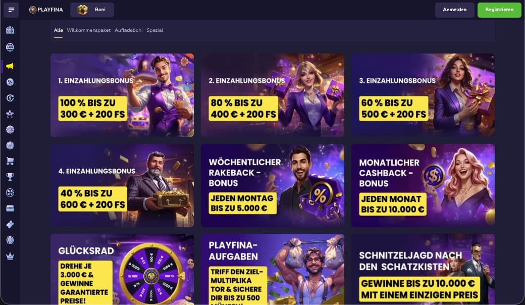 Playfina Bonusangebot