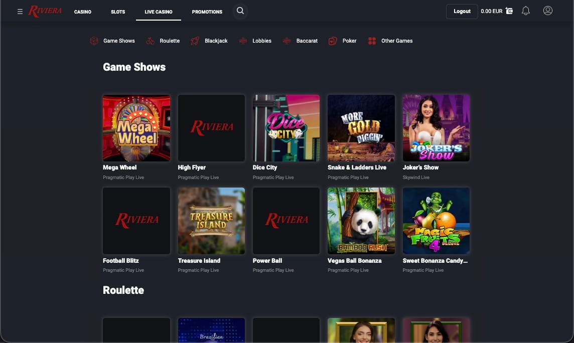 Riviera Casino live spiele
