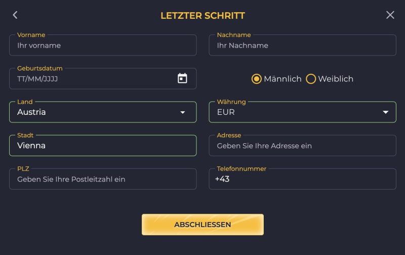 Geben Sie Ihren Namen bei Rolling Slots ein