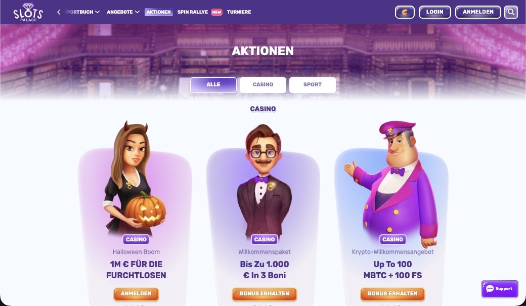 SlotsPalace Bonusangebot