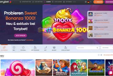 Tonybet Casino Hauptseite