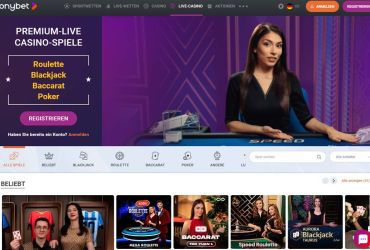 Tonybet Casino Live Spiele