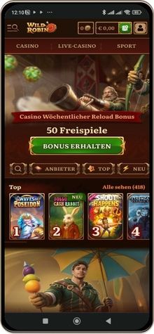 Das Wild Robin Casino auf Mobilgeräten