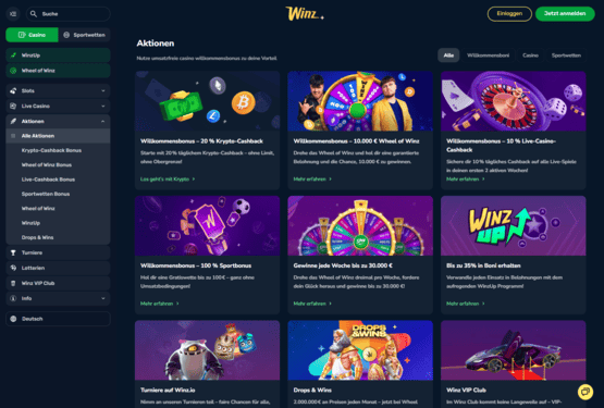 Winz Bonusangebot