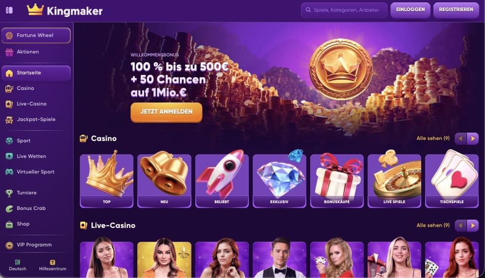 Kingmaker Casino Vorschau