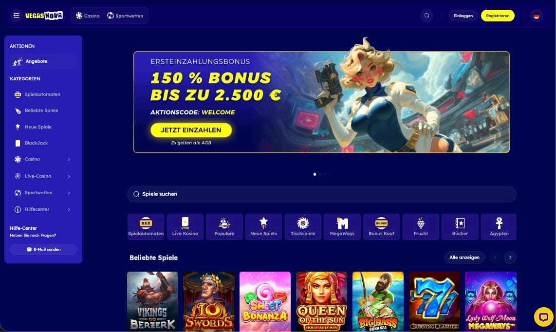 VegasNova Casino-Vorschau