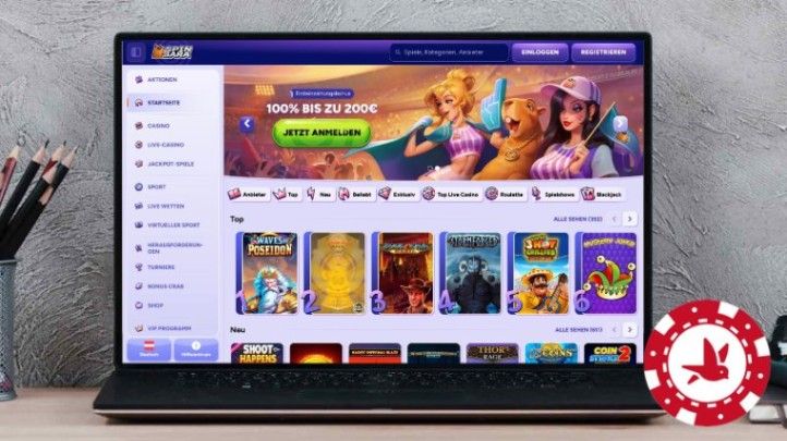 Spinbara Casino auf einem Computerbildschirm
