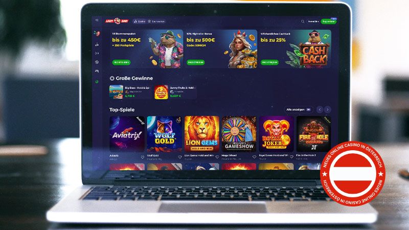 Lazybar Casino auf einem Computerbildschirm