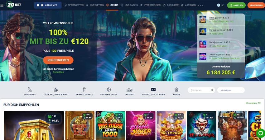 20bet Casino Hauptseite