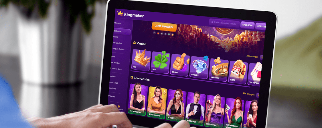 Kingmaker Casino auf dem Computerbildschirm