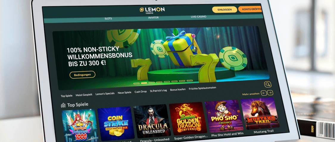 Lemon Casino auf dem Computerbildschirm